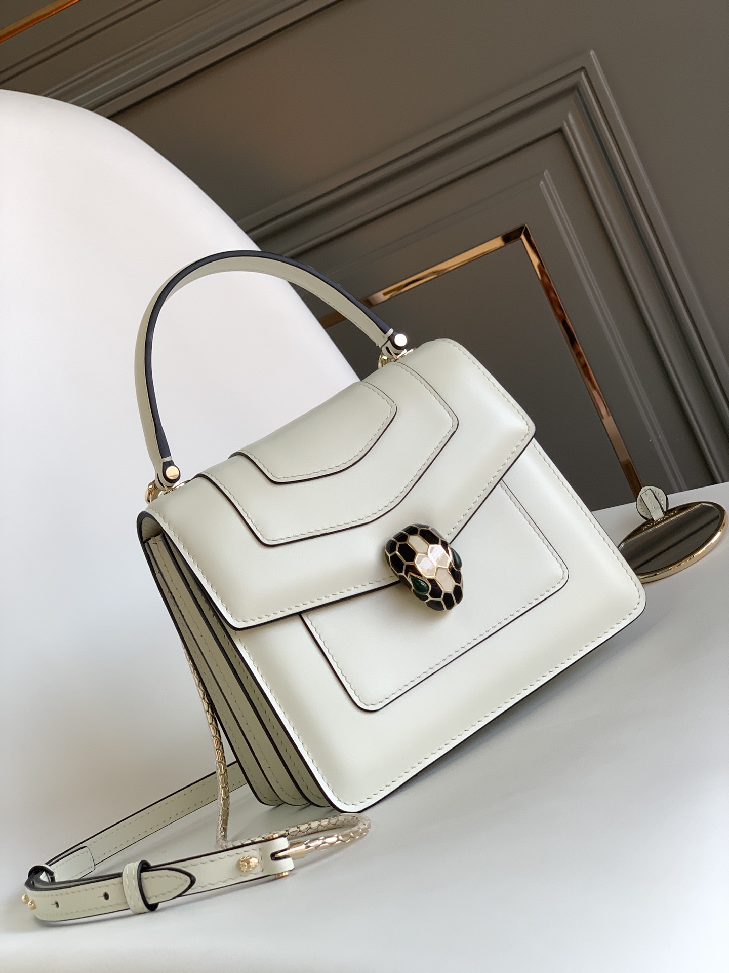 Bvlgari Serpenti Forever Mini Top Handle White